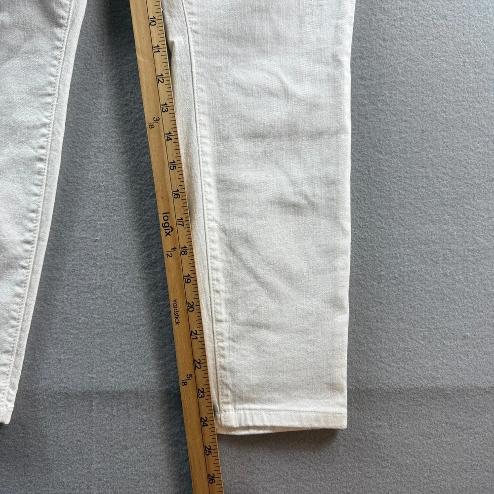 Ann Taylor Jeans Womens 8P White Sculpting Pocket Skinny Denim 30x25